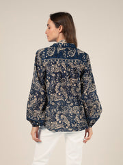 Bandana Print Shirt in Indigo