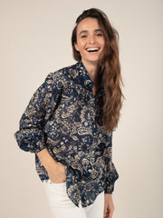 Bandana Print Shirt in Indigo