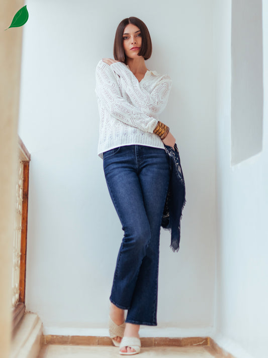 JANE Flared Jeans in Raw Denim