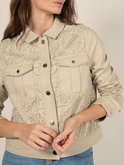 Short Macrame Jacket in Beige