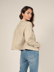 Short Macrame Jacket in Beige