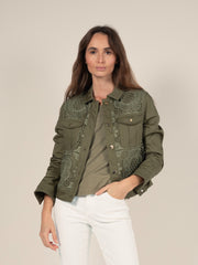 Short Macrame Jacket in Khaki