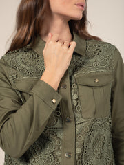 Short Macrame Jacket in Khaki