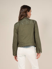 Short Macrame Jacket in Khaki