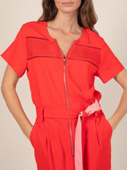 Zipped Dress in Poppy