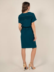 Zipped Dress in Duck Blue