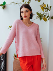 V Neck Jumper in Sorbet