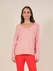 V Neck Jumper in Sorbet