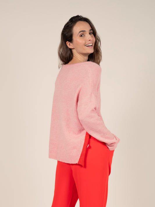 V Neck Jumper in Sorbet