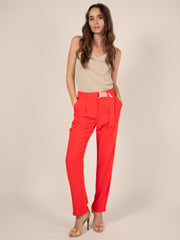 Belted Loose Trousers in Poppy