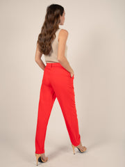 Belted Loose Trousers in Poppy