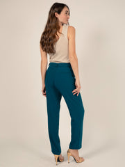 Belted Loose Trousers in Duck Blue