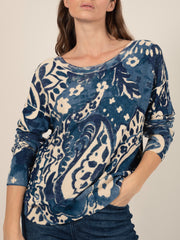 Bandana Print Jumper in Indigo