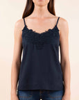 Strappy Top with Lace Detail in Sapphire
