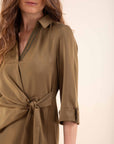Draped Dress in Olive Green