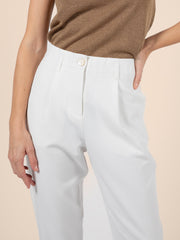 Pleated Trousers in Ivory