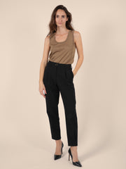 Pleated Trousers in Black