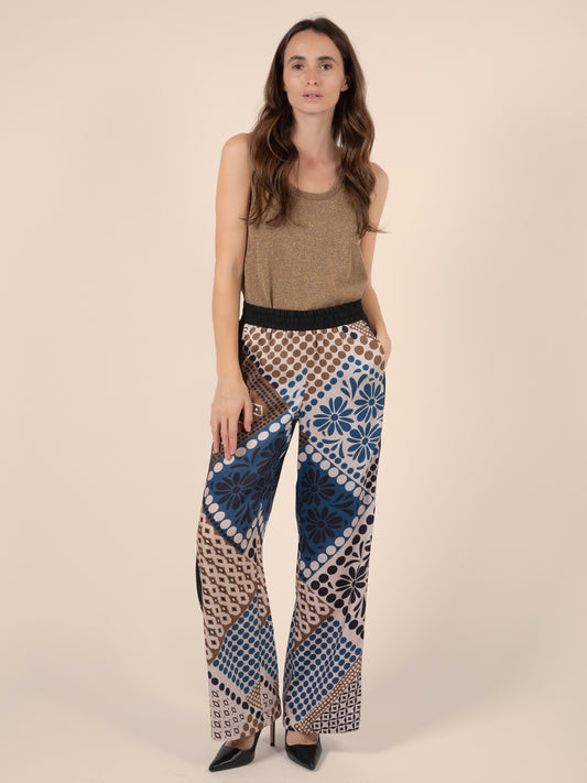 Printed Satin Trousers