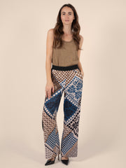 Printed Satin Trousers