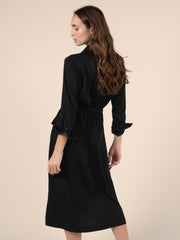 Long dress with Patch Pockets in Black