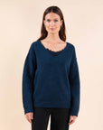 Reversible Sequin Jumper in Petrol Blue