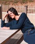 Reversible Sequin Jumper in Petrol Blue