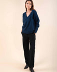 Reversible Sequin Jumper in Petrol Blue
