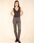 KATE Coated Trousers in Brown