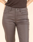 KATE Coated Trousers in Brown