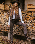 KATE Coated Trousers in Brown