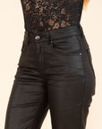 KATE Coated Trousers in Black