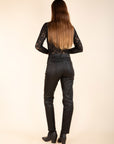 KATE Coated Trousers in Black