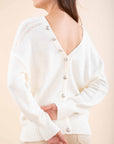 Reversible Wool Blend Cardigan in Ivory