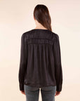 Satin Blouse in Chocolate Brown