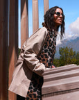 Short Trench Coat in Sand