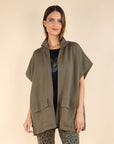 Zipped Cape in Khaki