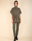 Zipped Cape in Khaki