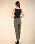 Leopard Straight Trousers in Khaki