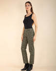 Leopard Straight Trousers in Khaki