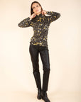 Button-Up High-Neck T-Shirt Multicoloured