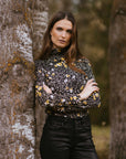 Button-Up High-Neck T-Shirt Multicoloured