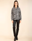 Zebra Print Shirt Black