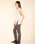 Sleeveless Zip-Up Jumper in Taupe