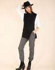 Sleeveless Zip-Up Jumper in Anthracite