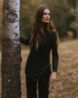 Sleeveless Zip-Up Jumper in Anthracite