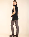 Sleeveless Zip-Up Jumper in Anthracite