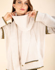 Jumper with Scarf in Latte
