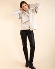 Jumper with Scarf in Latte