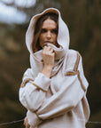 Jumper with Scarf in Latte