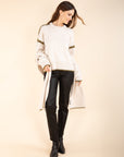 Jumper with Scarf in Latte